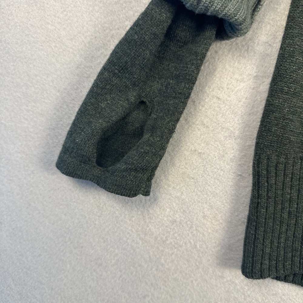 Athleta 100% Merino Wool Nopa Hooded Sweater Thumb Holes Forrest Green Size XXS - Picture 7 of 9